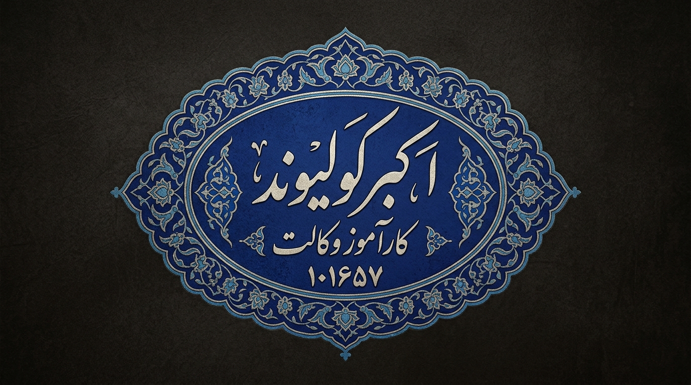 مهر رسمی اکبر کولیوند کارآموز وکالت شماره ۱۰۱۶۵۷